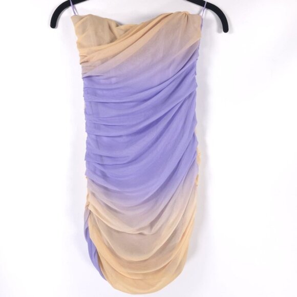 NWT ZARA ROMANIA🇷🇴MADE Strapless Tulle SEXY Mini Dress Ruched 8342/355 SMALL - Picture 11 of 16